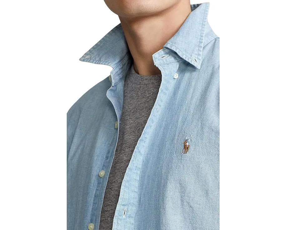 Спортивная рубашка Polo Ralph Lauren из легкого хлопкового шамбре