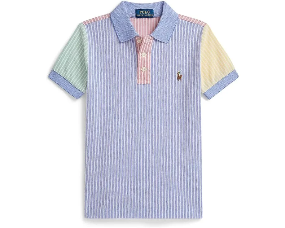 Поло Polo Ralph Lauren из оксфордской сетки в полоску для малышей и детей младшего возраста