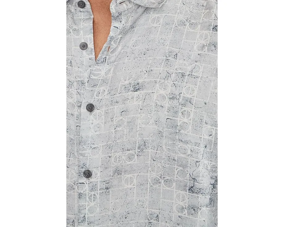 Рубашка John Varvatos Luca из модала с отложным воротником и длинными рукавами