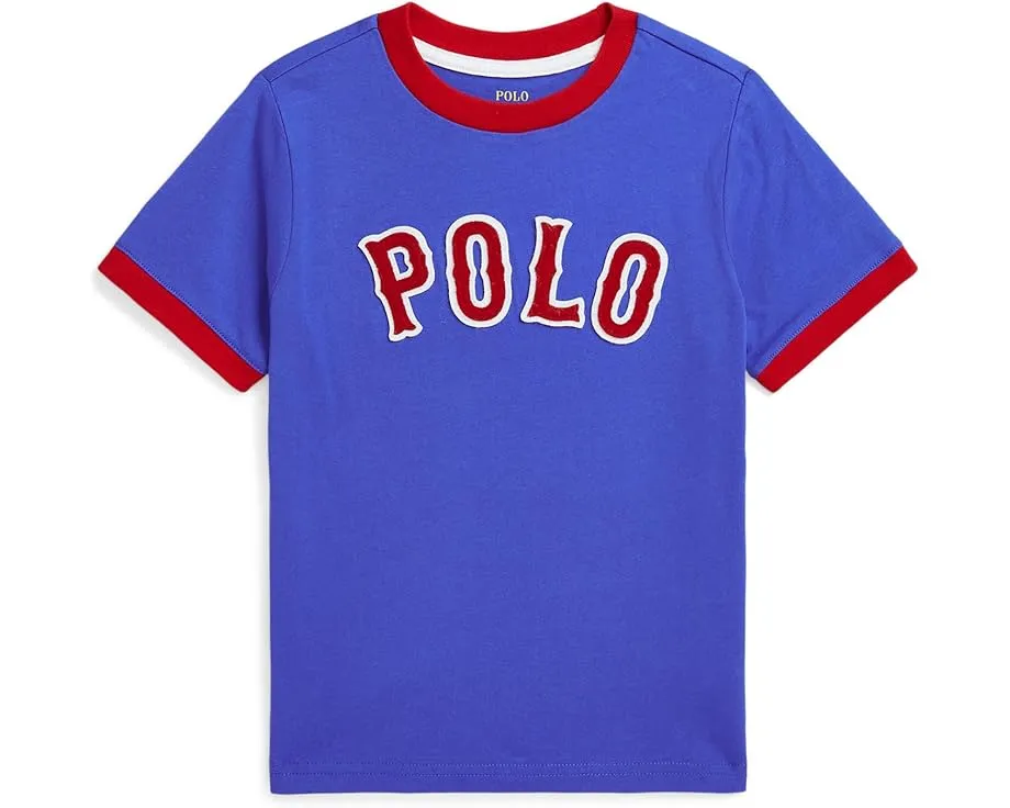 Футболка Polo Ralph Lauren Kids из хлопкового джерси с бейсбольным логотипом