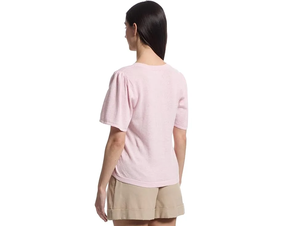 Свитер Lilla P с коротким рукавом и V-образным вырезом для расслабленного образа