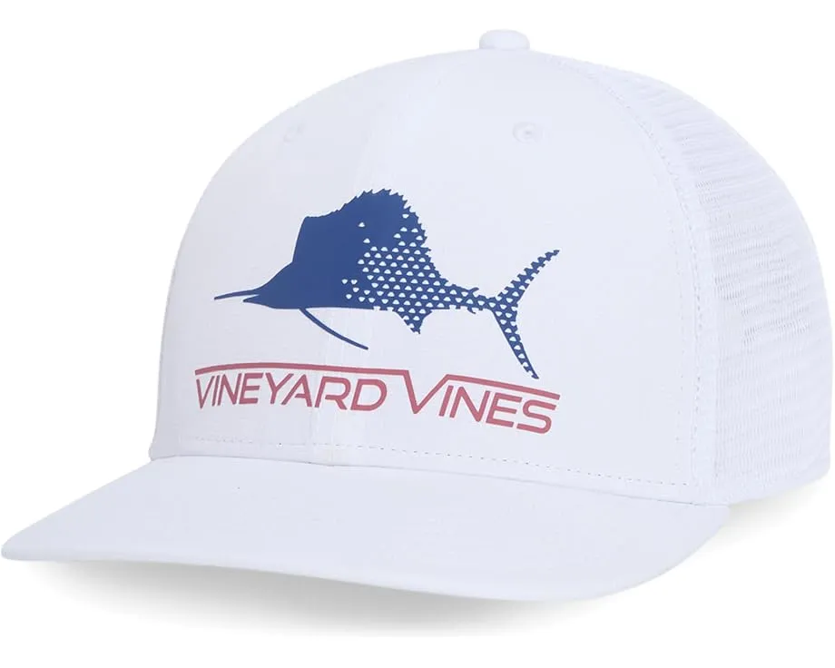 Бейсболка Vineyard Vines Sport Marlin Logo Performance Trucker с регулируемой застежкой