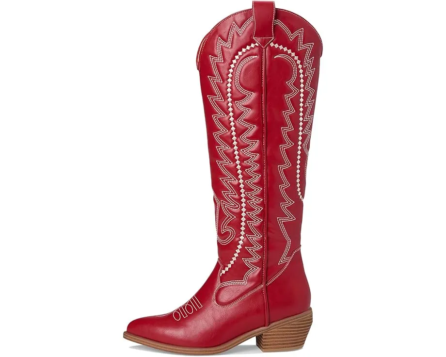 Сапоги MIA Locklyn до колена на каблуке с острым носком и декоративной строчкой