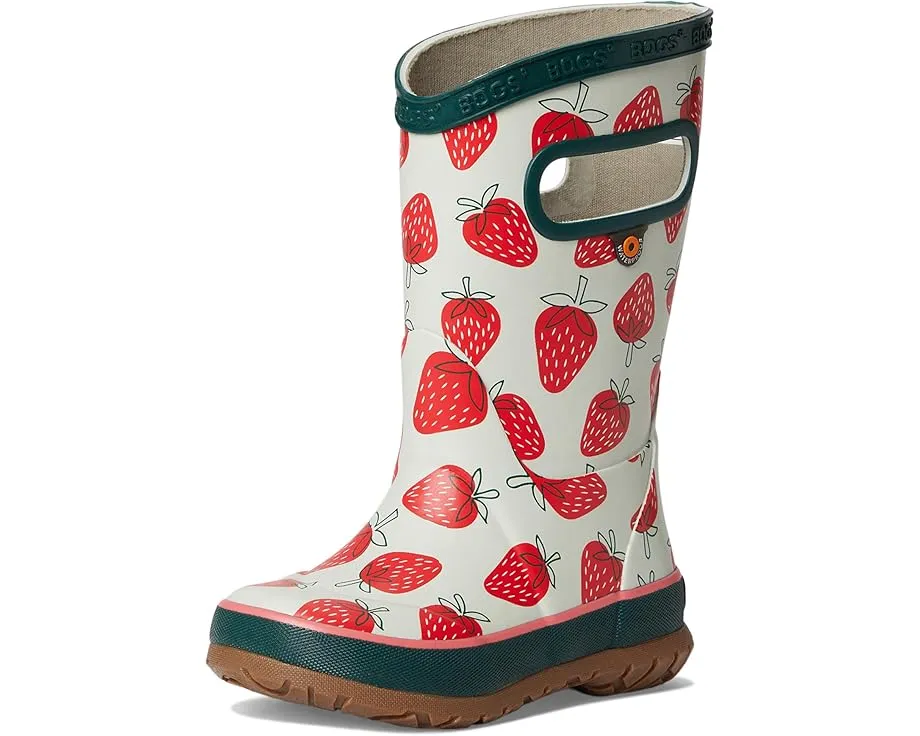 Детские резиновые сапоги Bogs Rainboot Strawberries с рисунком клубники и биоразлагаемой стелькой