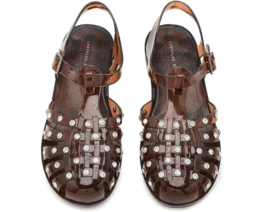 Сандалии Rhys из блестящего желе с кристаллами Loeffler Randall