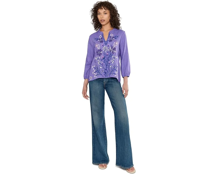 Блуза Johnny Was Adina с рюшами и нежным цветочным принтом