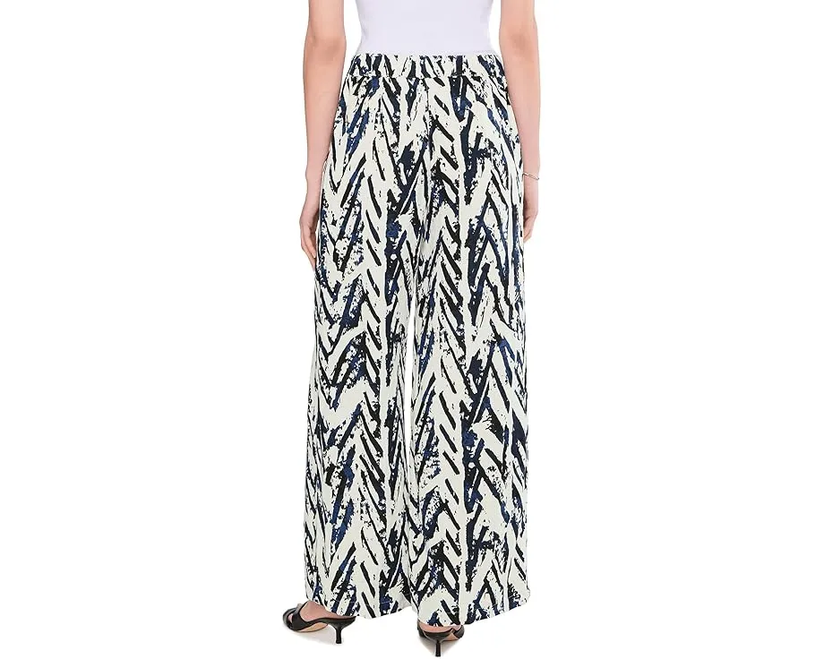 Широкие брюки 31 Indigo Crosshatch Linen с застежкой-молнией и двумя пуговицами NIC+ZOE