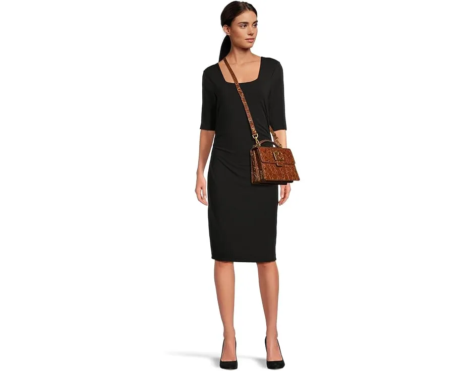 Сумка-сатчел Small Hallie с расширяющимися боками и цепной ручкой Brahmin