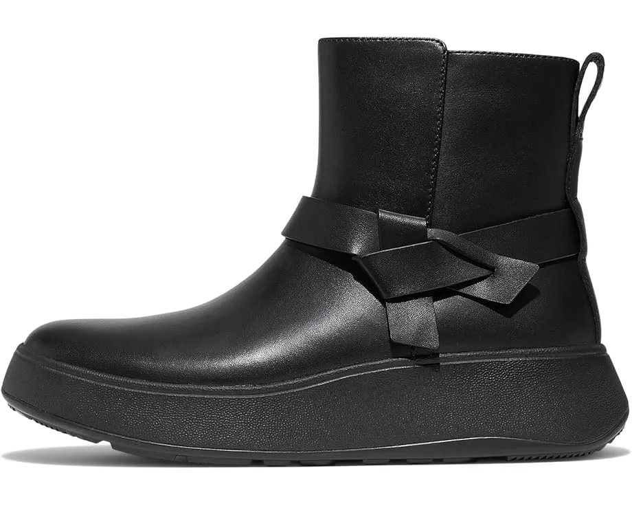 Короткие ботинки FitFlop F-Mode на платформе из кожи с узлом