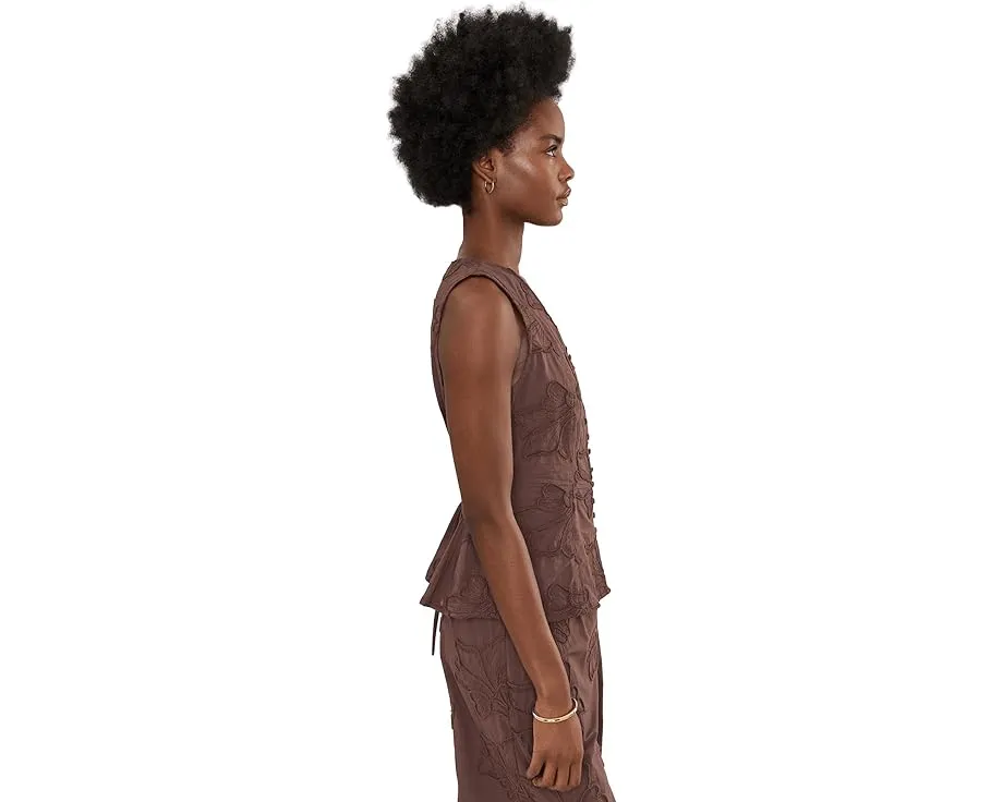 Топ майка на пуговицах V-neck Buttondown Tank от Vince Camuto
