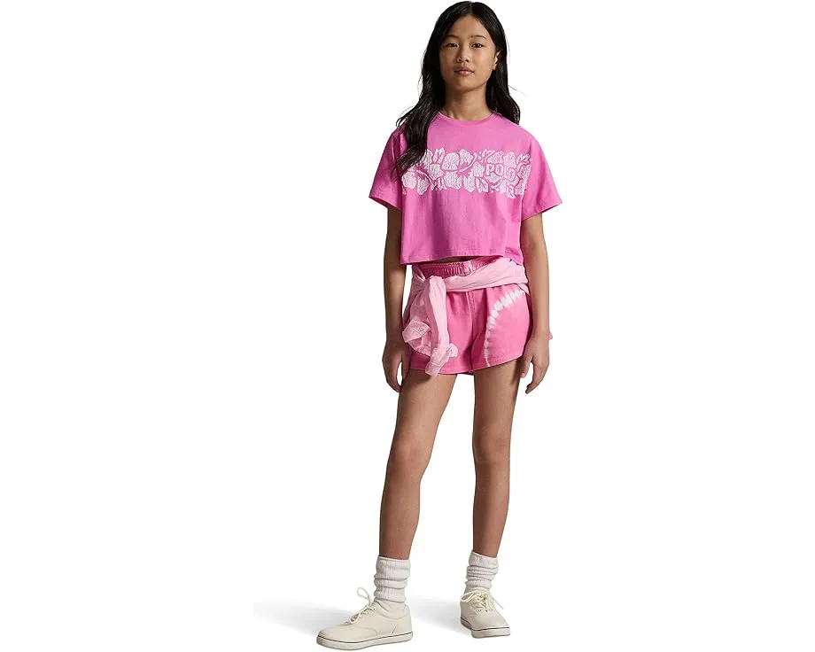 Floral-Print Logo Cotton Boxy Tee (Big Kid)