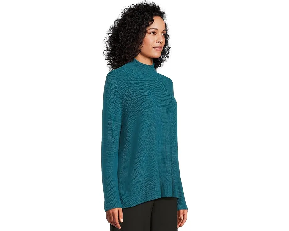 Свитер EILEEN FISHER из мериносовой шерсти с воротником-стойкой и реглан