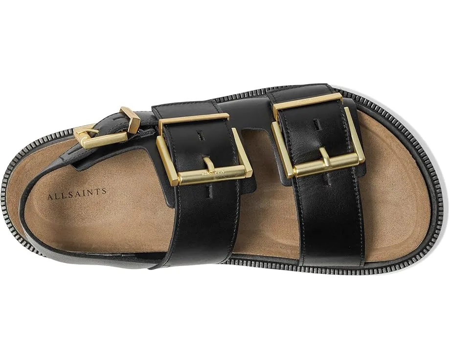 Сандалии AllSaints Isla из кожи с тремя ремешками и пряжкой