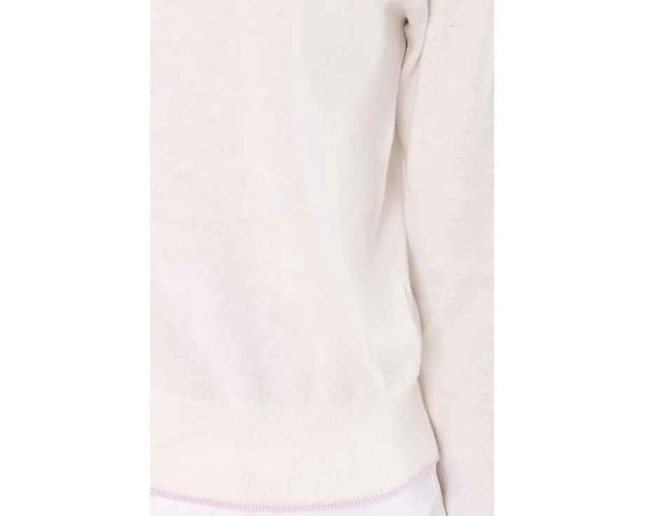 Свитер Lilla P Picot Edge с контрастной отделкой и круглым вырезом