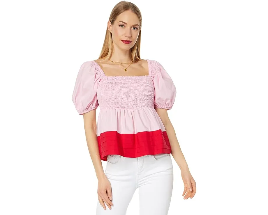 Топ English Factory Color-Block Smocked с присборенным лифом