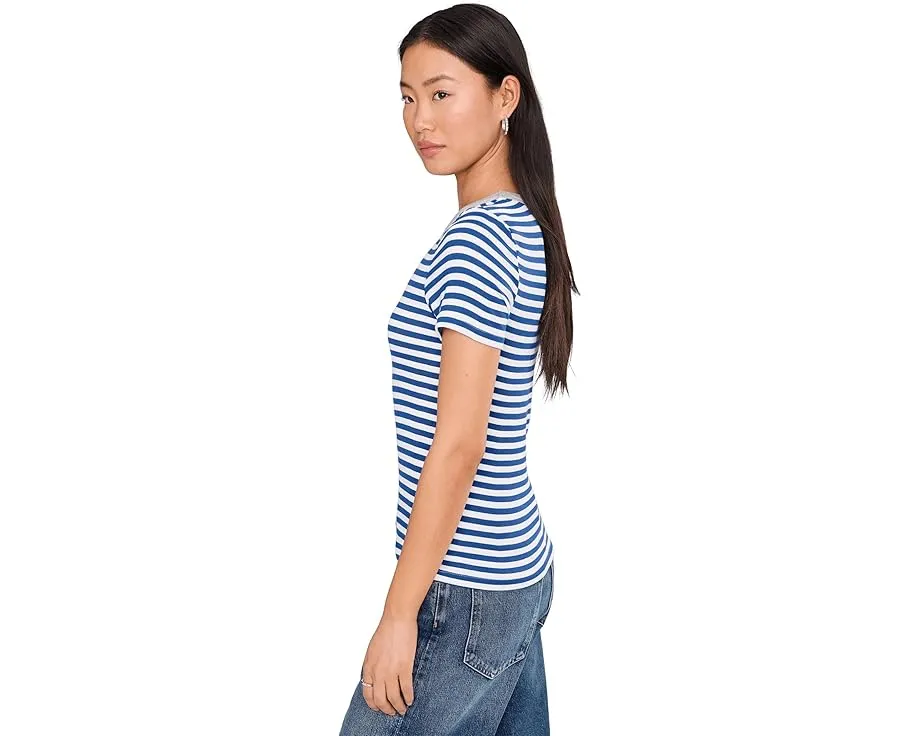 Футболка Michael Stars Jenny Ringer с контрастной отделкой и полосатым принтом