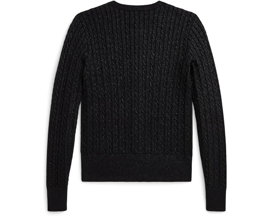 Детский кардиган Polo Ralph Lauren Kids с мелкой резинкой и металлическим эффектом