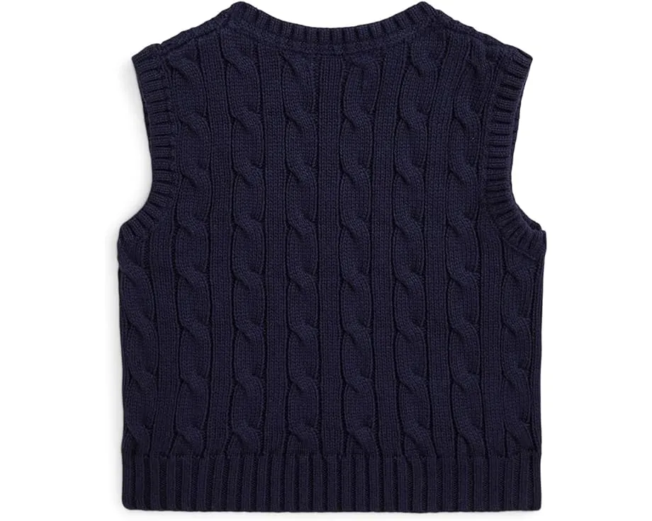 Жилет Polo Ralph Lauren Kids с арановой вязкой из хлопка для младенцев