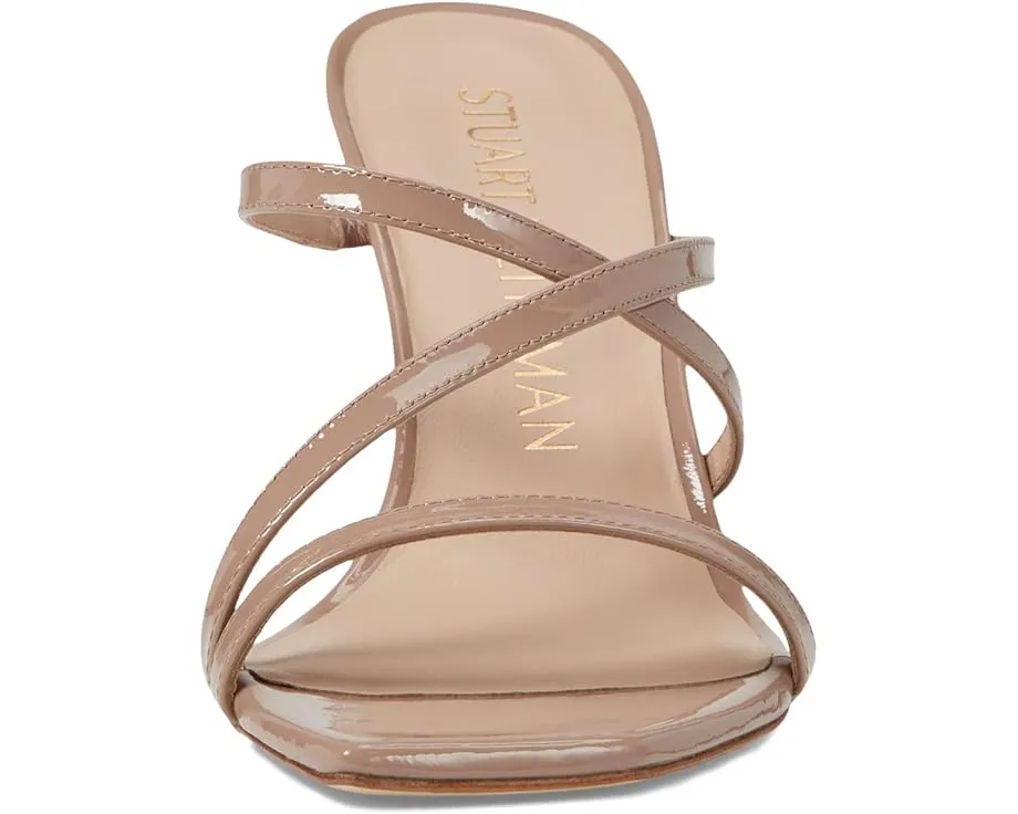 Босоножки Stuart Weitzman Strapeze 85 Slide на шпильке с переплетенными бретелями