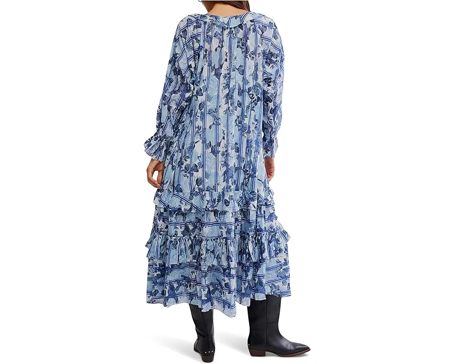 Платье макси Free People Garden Wonders с цветочным принтом и рюшами