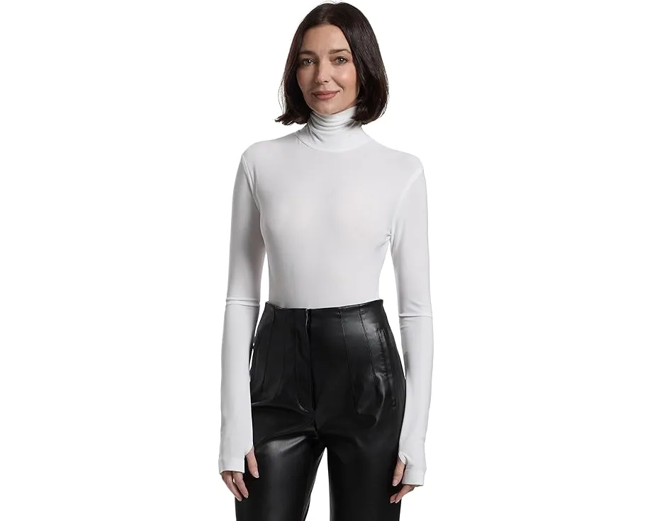 Боди с длинным рукавом и воротником-стойкой Norma Kamali с принтом