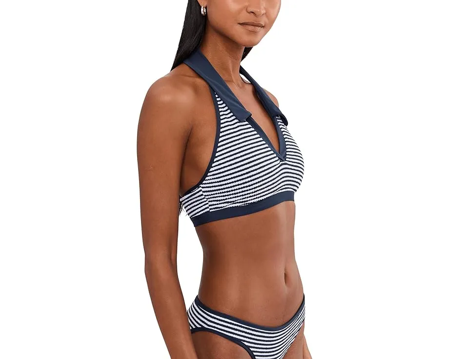 Топ купальный Seafolly Club House на запах с воротником