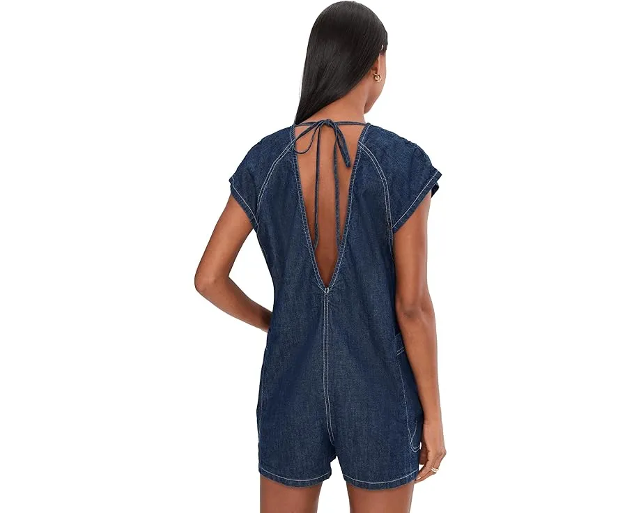 Комбинезон Free Fall Denim из легкого денима с V-образной спинкой и регулируемыми завязками