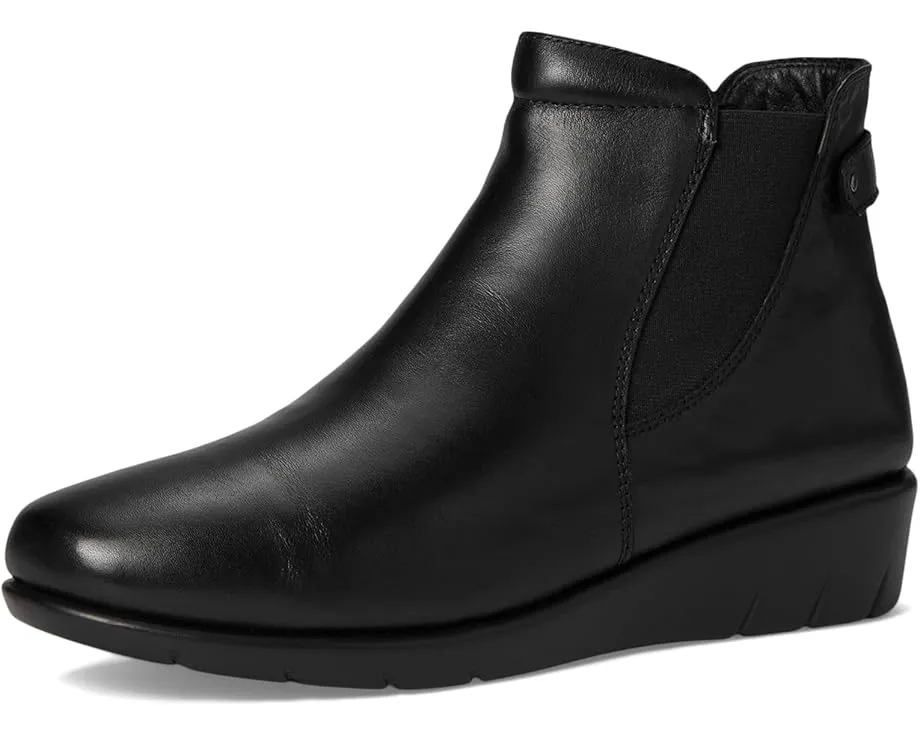 Ботильоны Apso на каблуке с эластичной вставкой и молнией из мягкой кожи