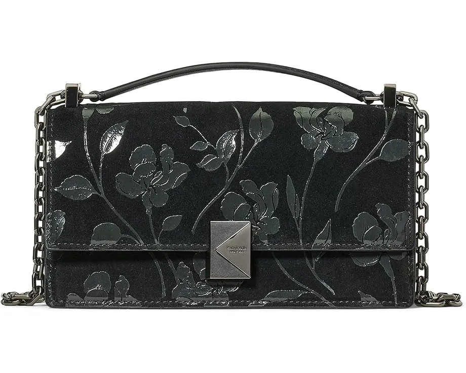 Kate Spade New York Deco Uptown Blooms Printed Suede мини кроссбоди на цепочке