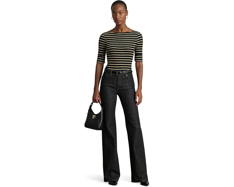 Lauren Ralph Lauren Футболка с лодочкой и металлизированной полосатой отделкой