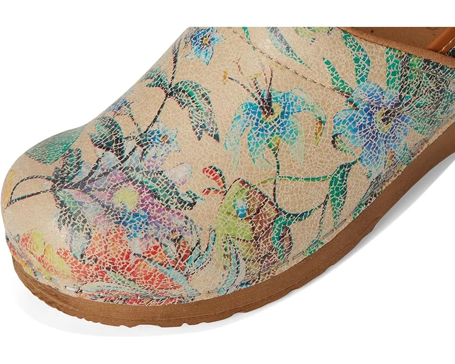 Веганские сабо Sanita Bio из переработанных материалов с цветочным принтом
