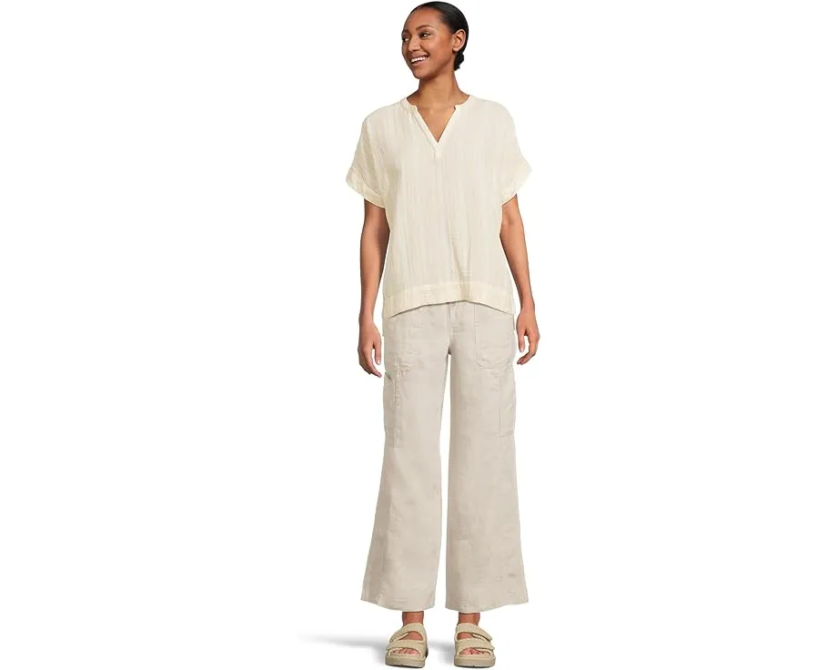Утилитарные брюки L.L.Bean Premium Linen Breezy с широкими штанинами и карманами карго