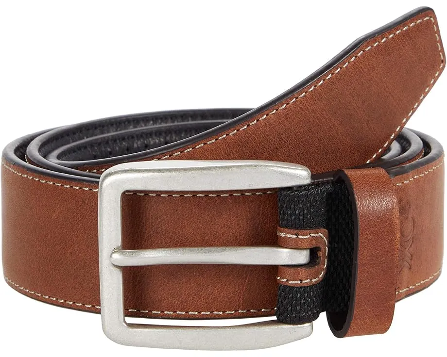 Johnston & Murphy XC4 Sport Casual Belt из кожи с серебристой пряжкой