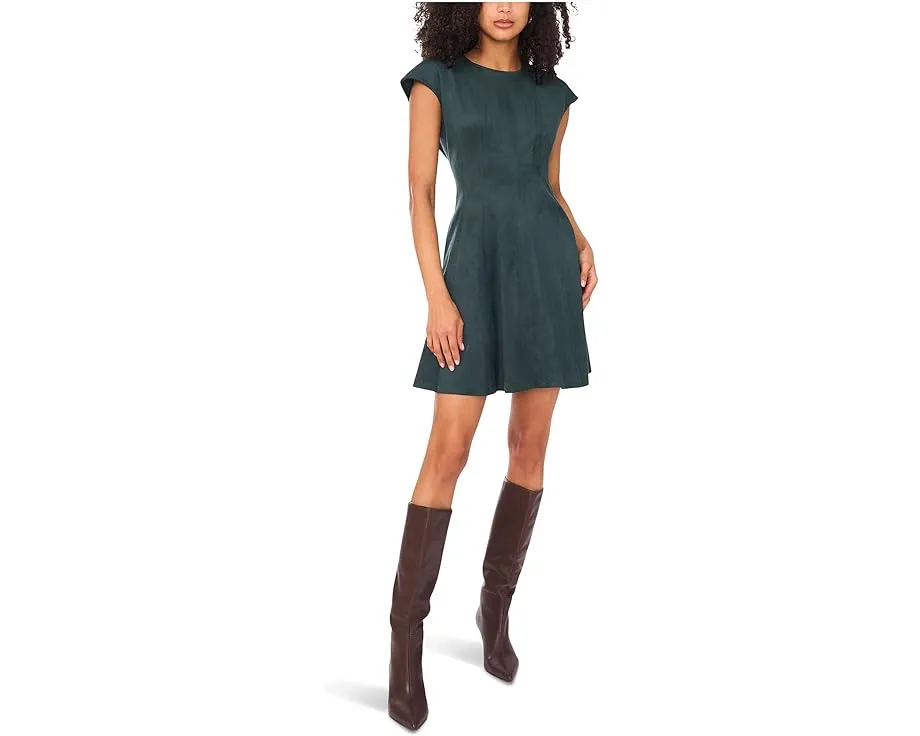 Платье Vince Camuto с рельефами принцесс коротким рукавом и круглой юбкой