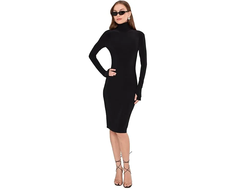 Платье Norma Kamali Long Sleeve Turtleneck Dress To Knee с водолазкой