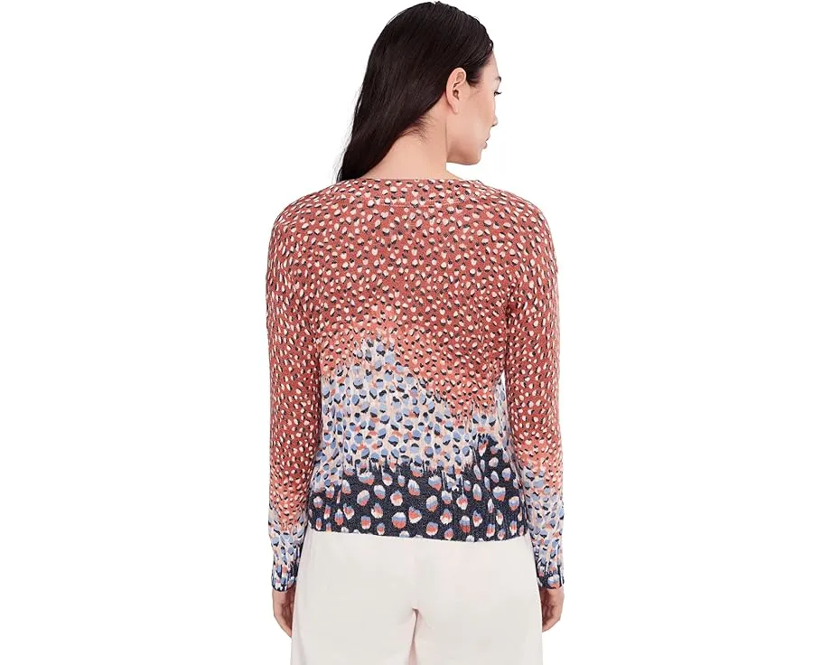 Свитер NIC+ZOE Petite Blue Dahlia с разноцветными полосами и V-образным вырезом