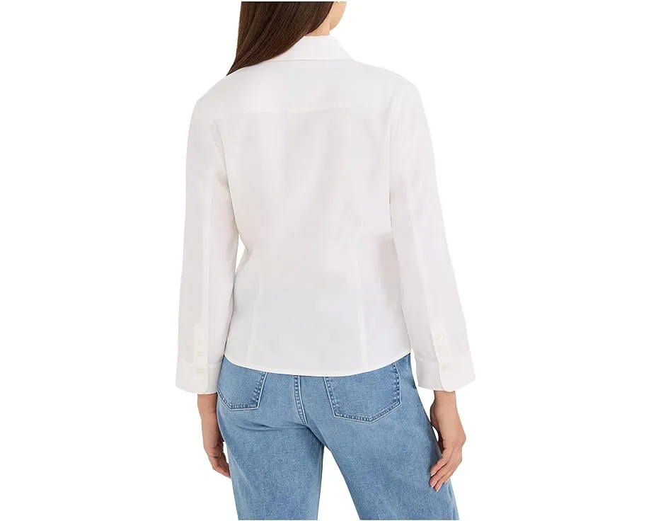 Блузка NIC+ZOE Petite Iconic Tie Front с завязкой на талии и накладными карманами