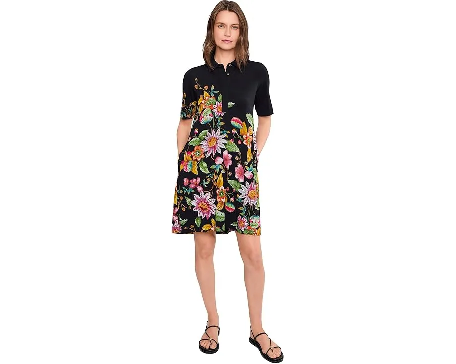 The Janie Favorite Polo Swing Dress- Orlaya Black