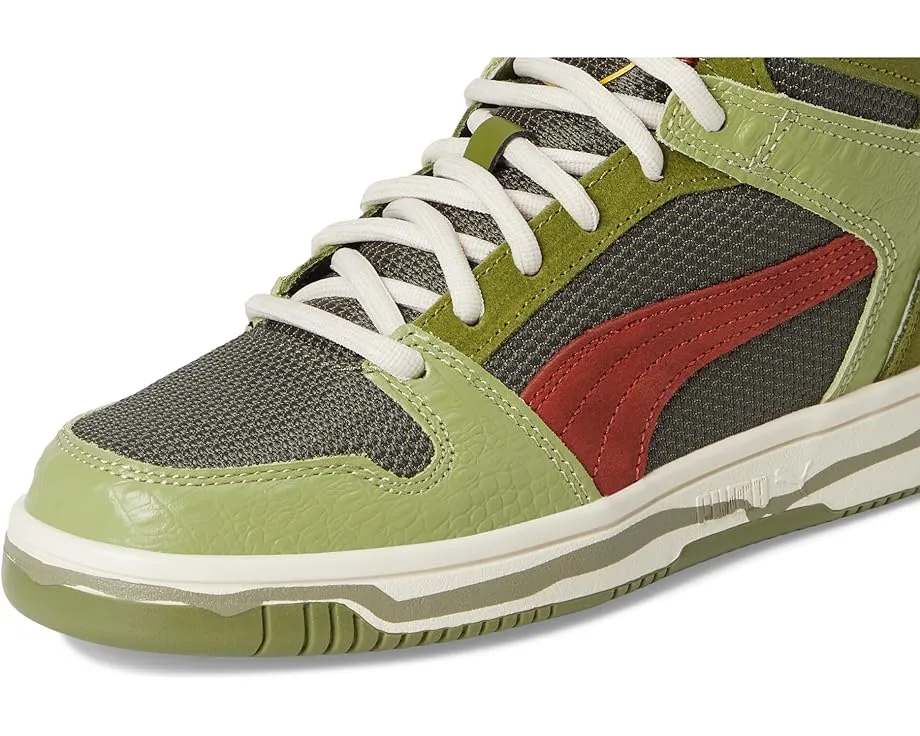 Кроссовки PUMA Kids Rebound Layup Mid Jurassic World с тематическим дизайном