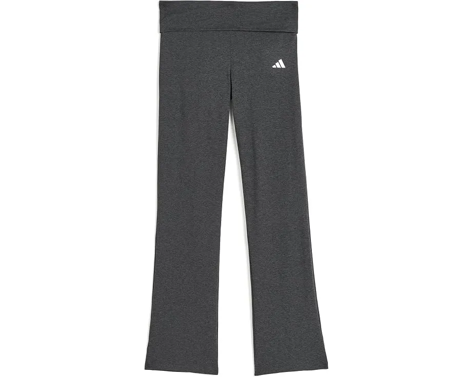Детские брюки клеш Adidas Black Grey Melange с отворотом