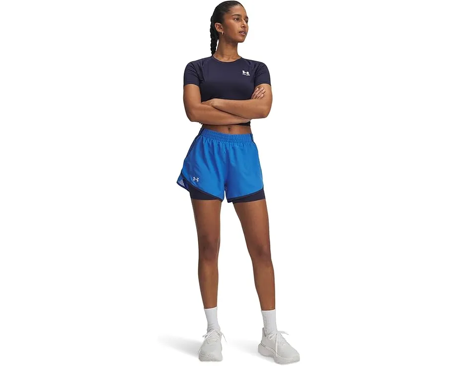 Шорты Under Armour Fly By 2 в 1 со встроенными компрессионными шортами и сетчатыми вставками