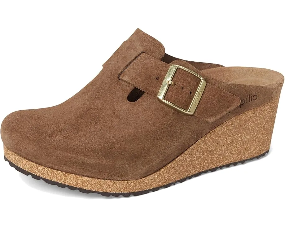 Birkenstock Клог на танкетке Fanny из замши с пробковой стелькой