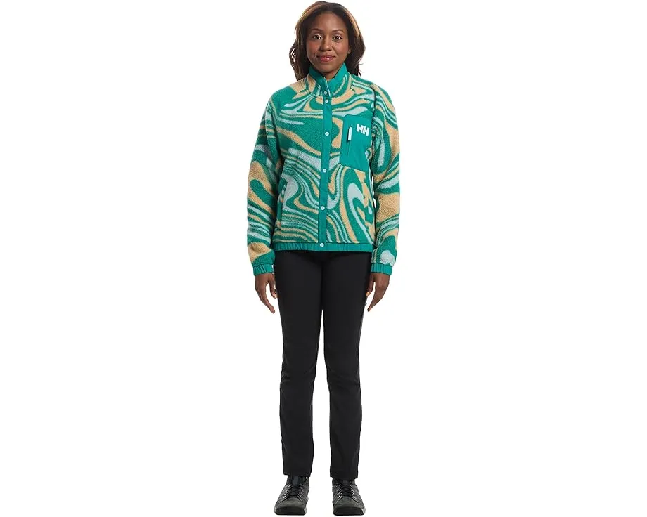 Толстовка Helly Hansen Imperial Printed Pile Snap с принтом на флисе и накладными карманами