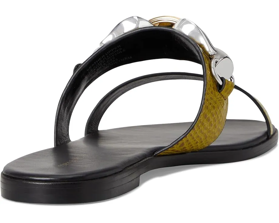 Сланцы Tory Burch Jessa Two Band с двойным ремешком и кожаной подошвой