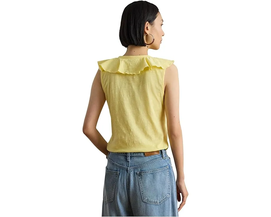 Топ Lauren Ralph Lauren без рукавов из джерси с рюшами и V-образным вырезом