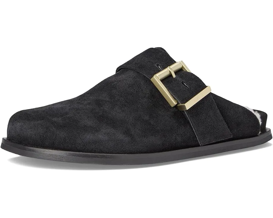 Замшевые мюли AllSaints Eris с квадратной пряжкой и овчиной