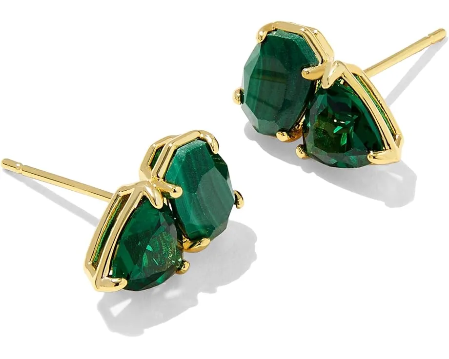 Серьги-гвоздики Kendra Scott Tatum с двумя камнями и позолотой