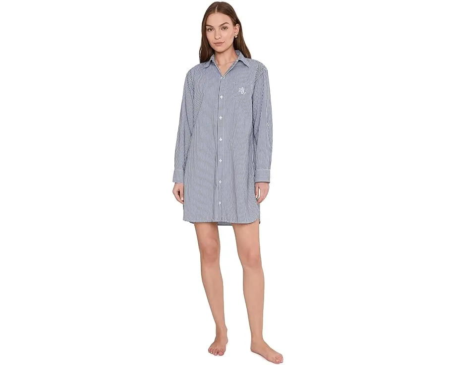 Ночная сорочка Long Sleeve Roll Tab His Shirt с цветочным принтом Lauren Ralph Lauren