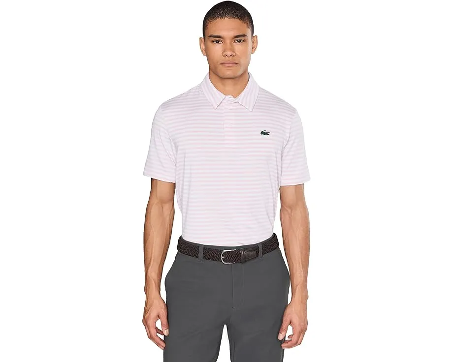 Поло для гольфа Lacoste в полоску с технологией Ultra Dry из переработанного полиэстера