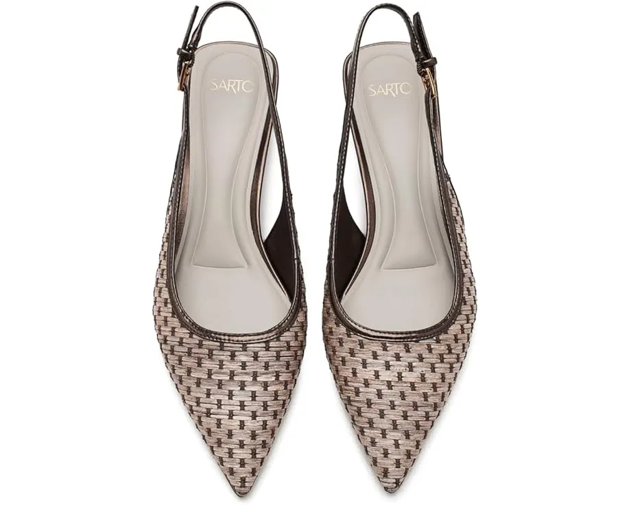 Лодочки A-Amelie 2 Slingback с текстильным верхом и острым носком